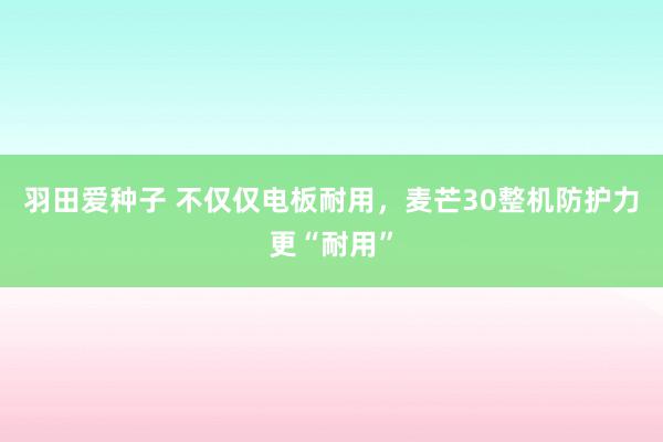 羽田爱种子 不仅仅电板耐用，麦芒30整机防护力更“耐用”