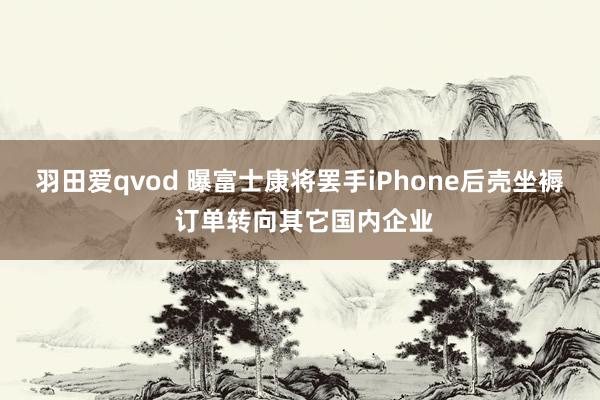 羽田爱qvod 曝富士康将罢手iPhone后壳坐褥 订单转向其它国内企业