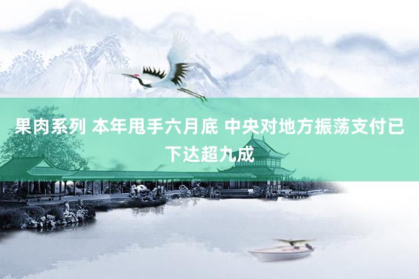 果肉系列 本年甩手六月底 中央对地方振荡支付已下达超九成