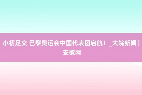 小初足交 巴黎奥运会中国代表团启航！_大皖新闻 | 安徽网