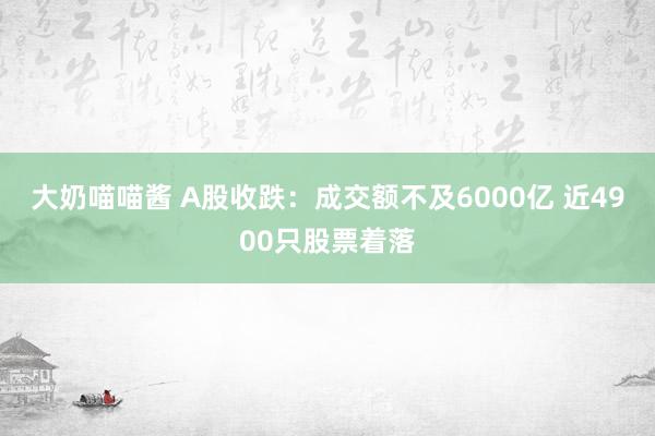 大奶喵喵酱 A股收跌：成交额不及6000亿 近4900只股票着落