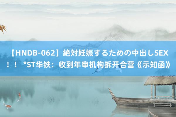 【HNDB-062】絶対妊娠するための中出しSEX！！ *ST华铁：收到年审机构拆开合营《示知函》