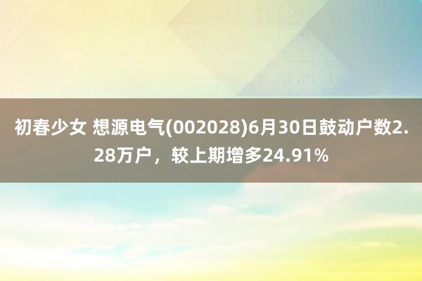 初春少女 想源电气(002028)6月30日鼓动户数2.28万户，较上期增多24.91%