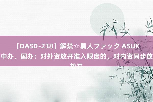 【DASD-238】解禁☆黒人ファック ASUKA 中办、国办：对外资放开准入限度的，对内资同步放开